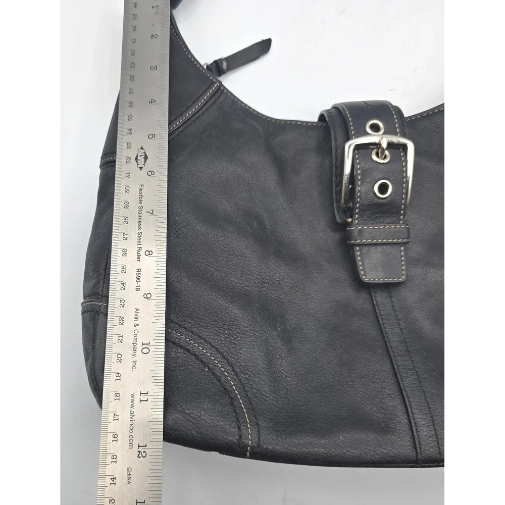 Coach Hamilton Soho Hobo F12601 Black Leather Shoulder Bag Y2K 2008 Buckle Rare